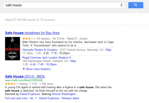 Google Movie Search - Safe House