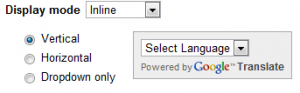 Google Translate Widget - Display Mode