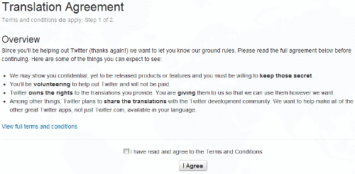 Twitter Translate - Agree Terms