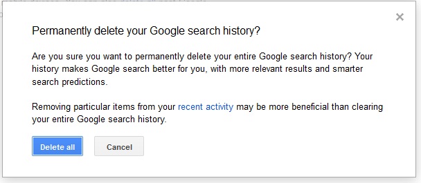 Clear Google Search History