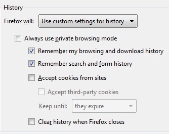 Disable Cookies in Firefox