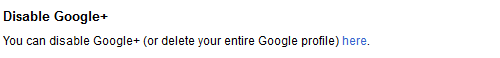 Disable Google Plus Profile