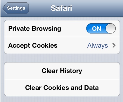 Enable Cookies in iPhone