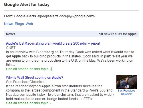 Google Alerts Preview Topic Apple