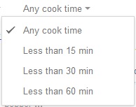 Google Recipe Search - By Cook Time