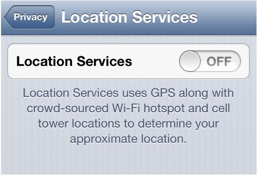 iPhone Location Services Status Off