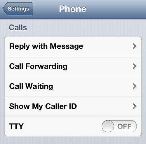 iPhone Phone Settings