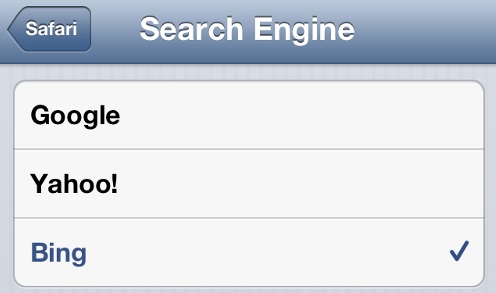 iPhone Safari Change Default Search Engine