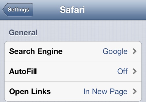 iPhone Safari Settings