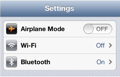 iPhone Settings Airplane Mode