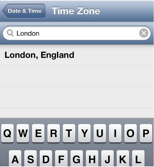 Change Time Zone in iPhone