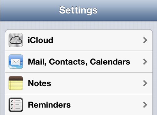 iPhone Settings iCloud Option