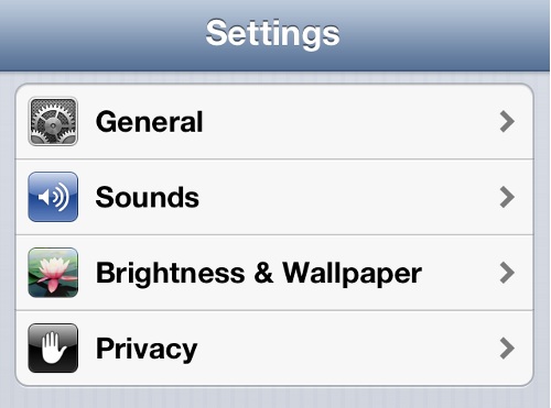 iPhone Settings