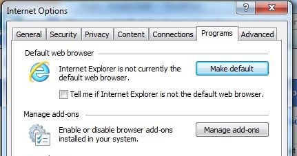 Make Internet Explorer Default Browser