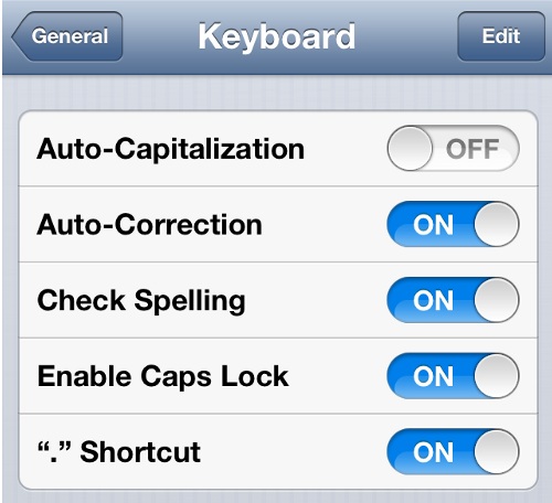 Turn Off Autocapitalization iPhone