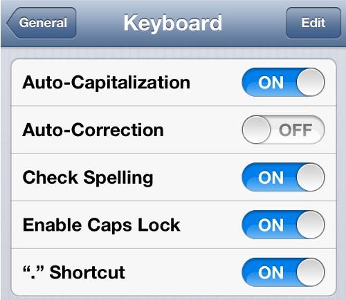 Turn Off Autocorrect in iPhone