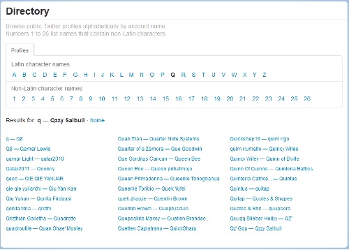 Twitter People Directory