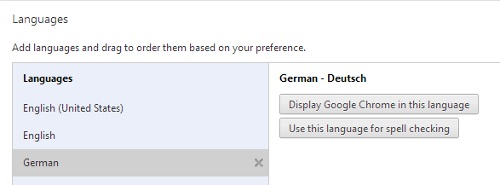 Change Default Language in Chrome