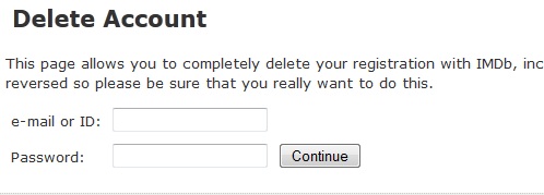 Delete IMDb Account