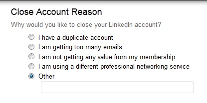 Delete LinkedIn Account Reason