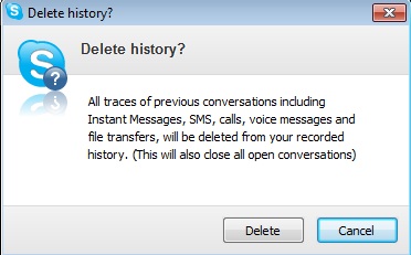 Delete Skype Chat History