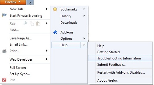 Firefox Help Options