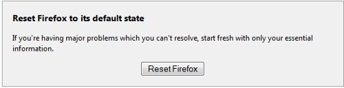 Reset Firefox Browser