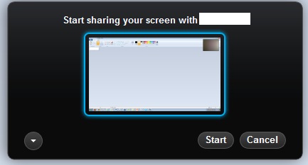Share Screen on Skype Confirmation