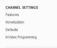 YouTube Channel Settings