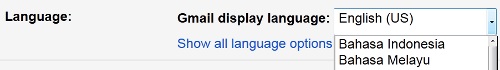 Change Gmail Default Language
