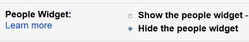 Remove Gmail People Widget