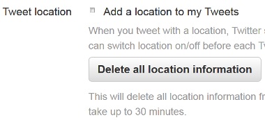 Delete Twitter Location History