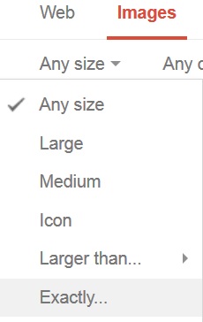 Search Google Images by Size