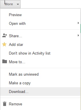 Select Google Drive Files to Download