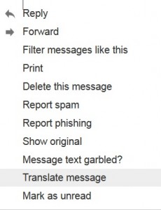 Translate Gmail Email Message