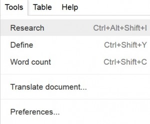 Enable Google Docs Research Tool - Google Drive Research Tool