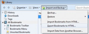 Export Firefox Bookmarks