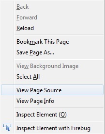 View Page Source in Firefox